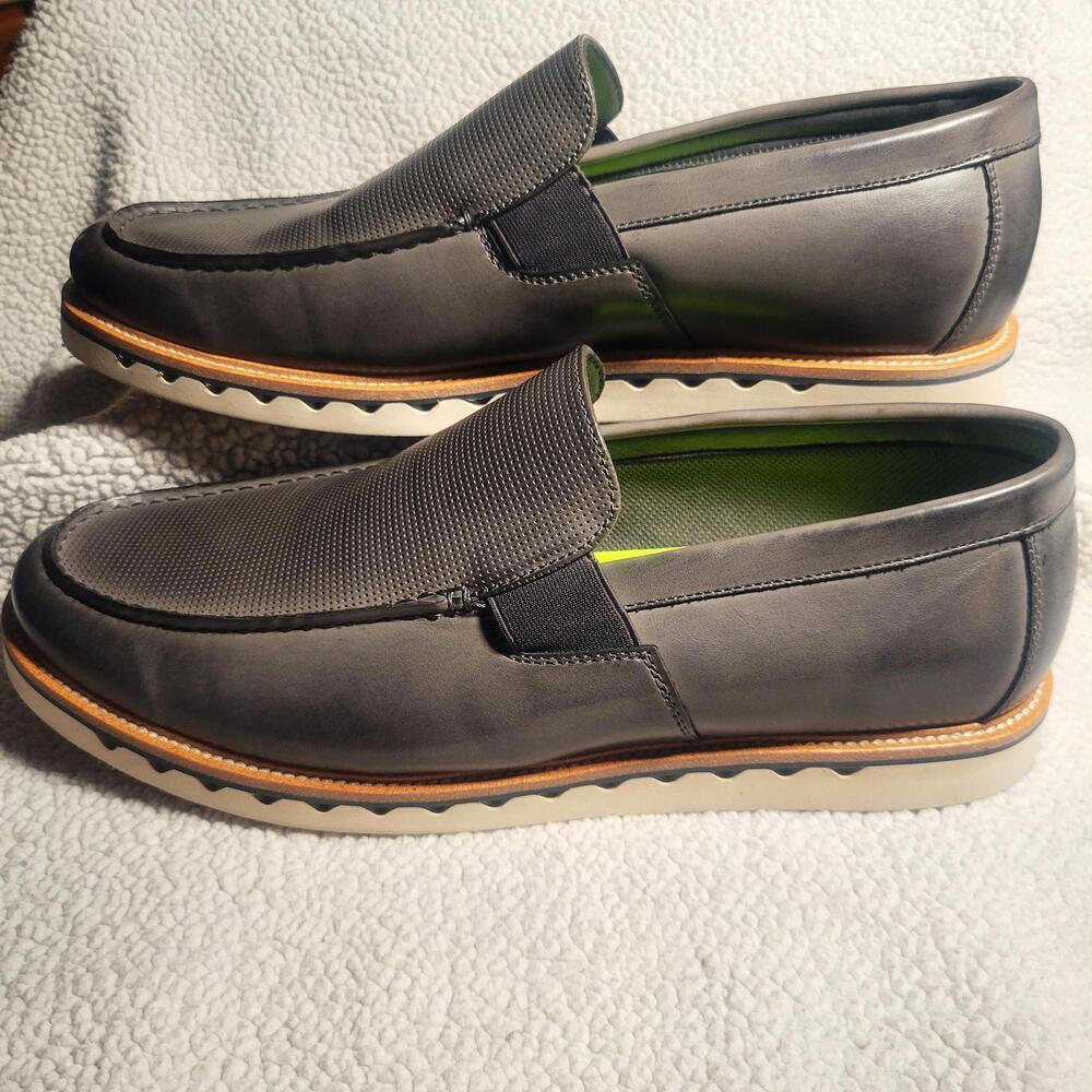 Vance Co. Men's Dallas Slip-on Loafers Gray Comfort Foam - Size 12